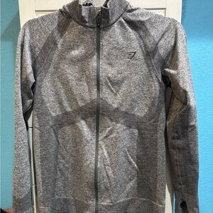 Gymshark Heather Gray Zip-Up Jacket
